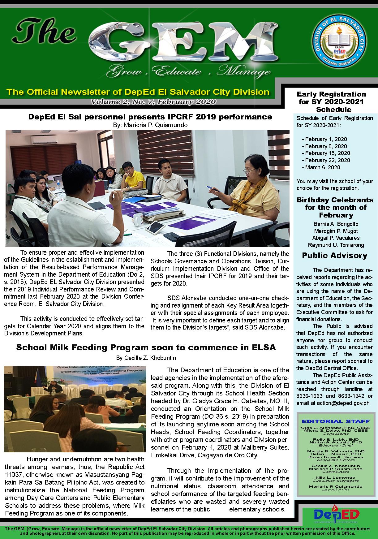 The GEM Newsletter Volume 1